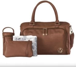 Grote Luiertas Double Zip Satchel Chestnut Redwood - Kunstleer - 42 Cm Breed -Babyproducten 1200x1056 1
