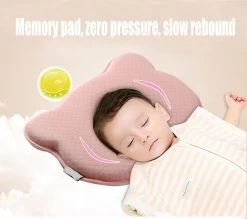 MINIIYOU® Orthopedisch Baby Hoofdkussen - Blauw - Plat Hoofd - Katoen - Traagschuim Vulling -Babyproducten 1200x1062 5