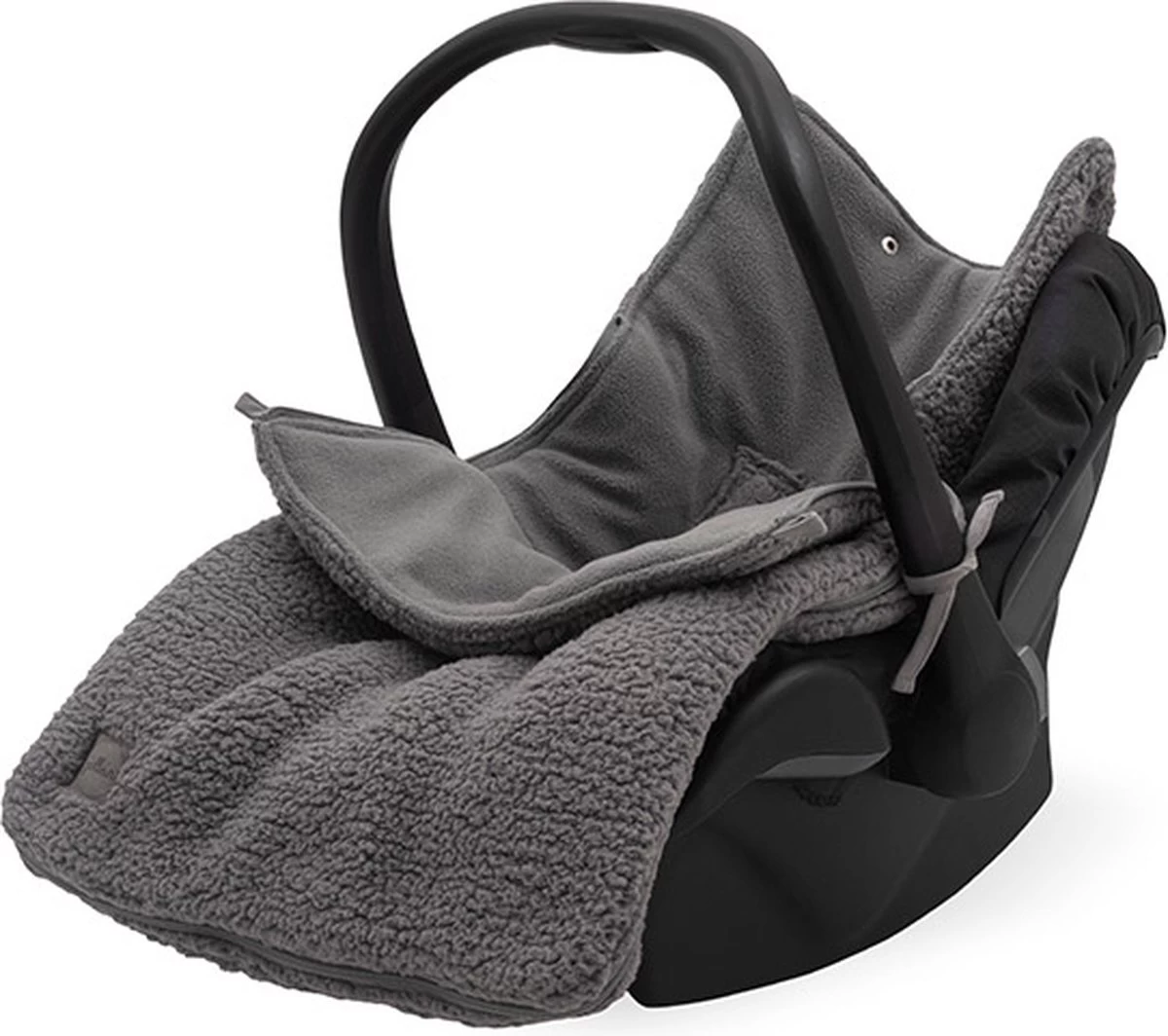 Jollein Voetenzak Voor Autostoel & Kinderwagen - Teddy - Storm Grey 3 Jollein Voetenzak Voor Autostoel & Kinderwagen - Teddy - Storm Grey
