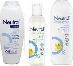 Neutral 0% Baby Huidolie + Washgel + Shampoo - Combinatie Pack