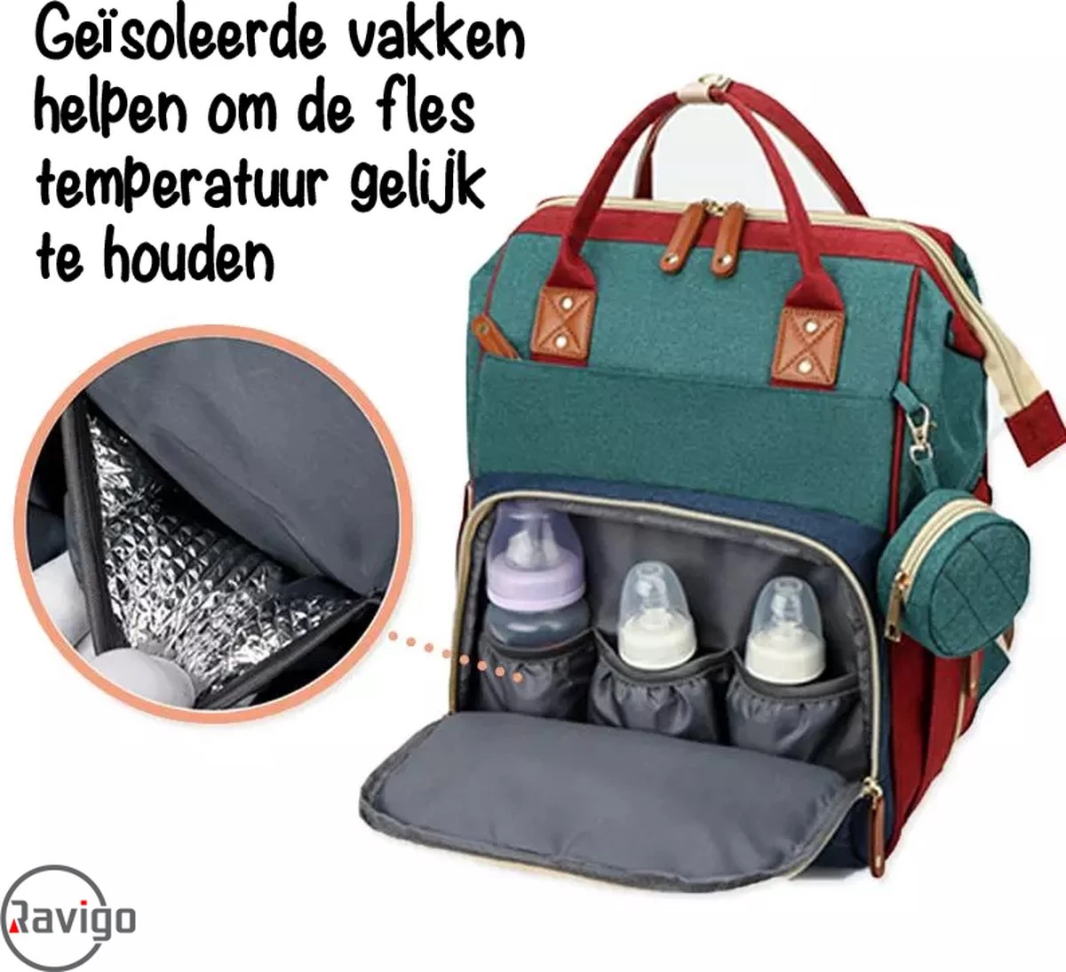 Luiertas - Rugzak - Baby - Kind - Mama - Papa - Slapen - Roze - Relaxen 6 Luiertas - Rugzak - Baby - Kind - Mama - Papa - Slapen - Roze - Relaxen - Afbeelding 4