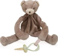 Bunnies By The Bay - Knuffeldoekje Met Speenhouder - Cubby De Beer - 25 Cm - Bruin