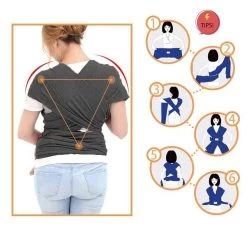 Ergonomische Rekbare Baby Draagdoek Van Katoen Om Te Knopen -Licht Grijs - Babywrap - Draagdoeken - Babydrager - Buikdrager – Rugdrager – Heupdrager - Baby Sling – Baby Carrier – Draagzak - Baby Wrap Sling - Draagdoek – Handleiding - Gratis Slabbetje -Babyproducten 1200x1099 7