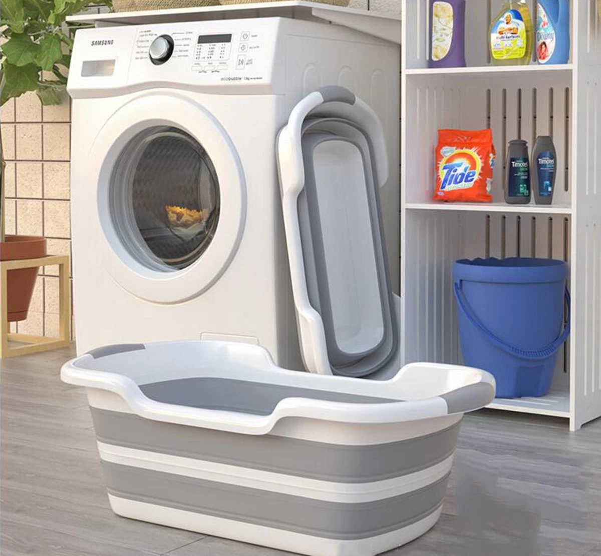 Merkloos Baby Badje Opvouwbaar - Multifunctioneel - Wasmand - Opbergmand - Speelgoed Opslag - Babybadje 6 Merkloos Baby Badje Opvouwbaar - Multifunctioneel - Wasmand - Opbergmand - Speelgoed Opslag - Babybadje - Afbeelding 4