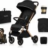 Lionelo Buggy Cloe - Kinderwagen Premium + - Tot 22 Kg - Verstelbare Rugleuning - 5-punts Veiligheidsgordels - Grote Zwenkwielen - Klamboe - Bekerhouder - Lichtgewicht - Compact - Waterdicht
