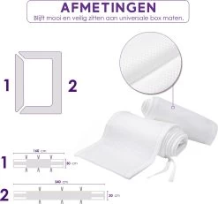 ADSafety - Baby Bed Omrander - Bedbumper - Hoofdbeschermer - Set Van 2 - 340x30cm & 160x30cm -Babyproducten 1200x1120 8