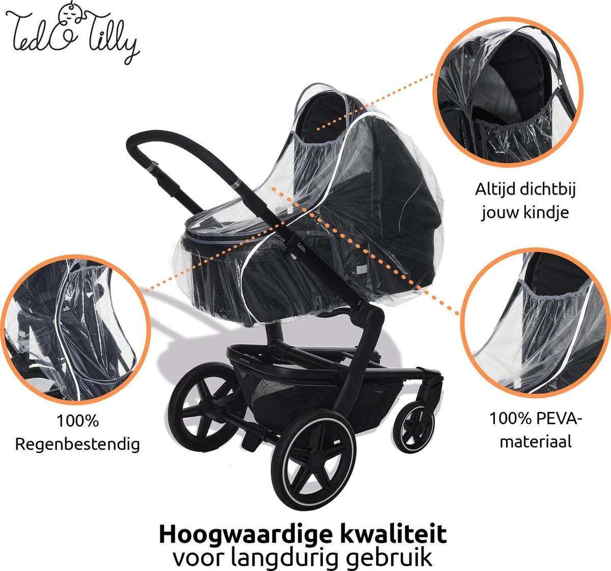 Universele Regenhoes Kinderwagen Met Kijkvenster – Buggy Hoes Universeel – Tegen Regen En Miezer Buggy – Doorzichtig 6 Universele Regenhoes Kinderwagen Met Kijkvenster – Buggy Hoes Universeel – Tegen Regen En Miezer Buggy – Doorzichtig - Afbeelding 4