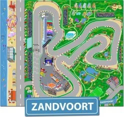 Speelkleed Circuit Van Zandvoort City-Play - Autokleed - Verkeerskleed - Speelmat Zandvoort - Vloerkleed Baby - Vloerkleed Kinderkamer - Formule 1 Max Zandvoort -Babyproducten 1200x1125