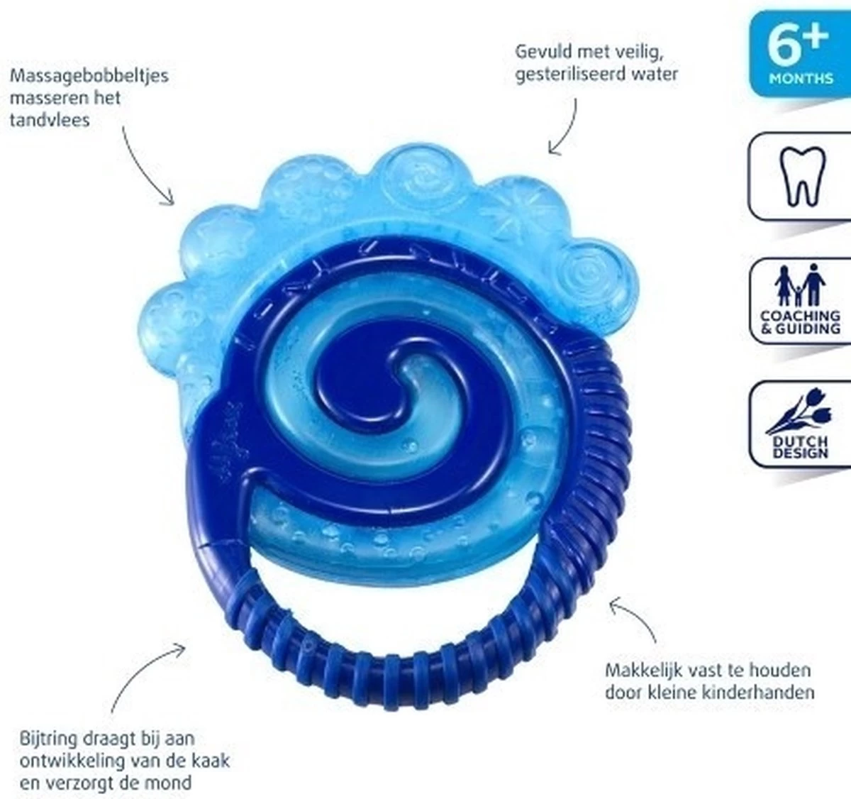 Difrax Combi Koel Bijtring - Donkerblauw/Geel 3 Difrax Combi Koel Bijtring - Donkerblauw/Geel