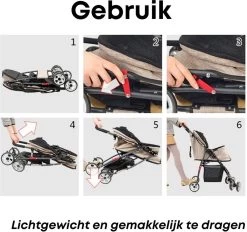 Merkloos Homezie Hondenbuggy | Huisdieren Tot 15 Kg | 4-wieler | Hondenbuggy Inklapbare | Katten Buggy | Buggy | Huisdieren Buggy -Babyproducten 1200x1127 1