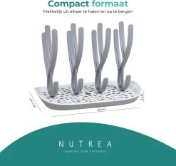 Nutrea EasyDry – Flessen Droogrek Baby – Afdruiprek Babyfles – Droogrek Voor Flessen – Inclusief Lekbak – Grijs/Wit -Babyproducten 1200x1130 12