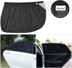 Merkloos 2 Stuks Auto-zonnescherm SPF 30+ Groot Voor Babyblok UV-stralen - Bescherm Uw Kinderen En Dieren – Zwart -Babyproducten 1200x1135 1