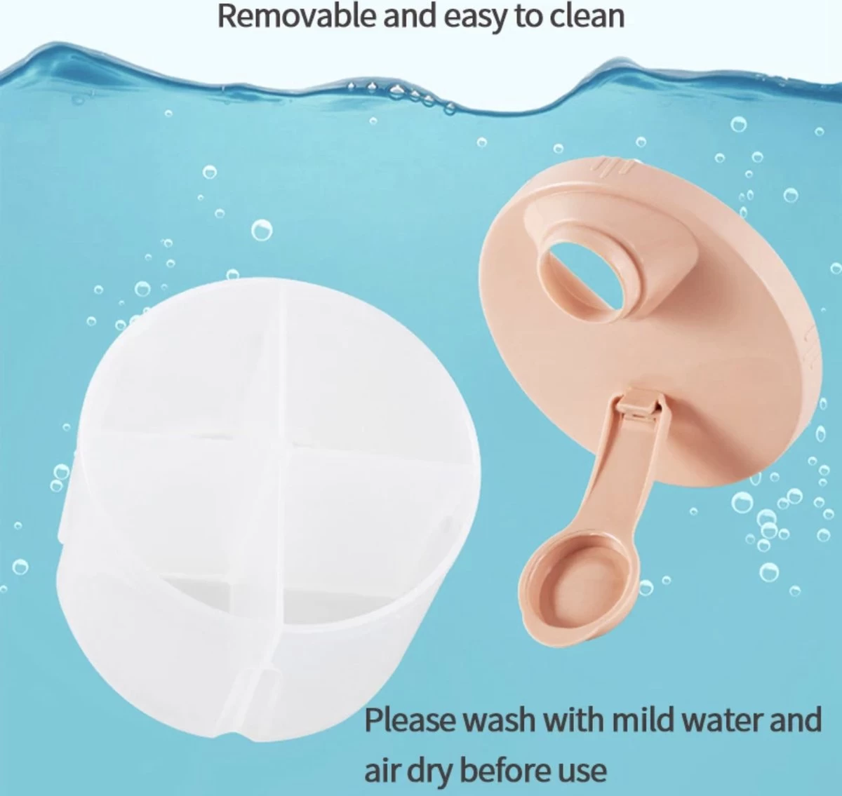 Without Lemon - Baby Melkpoeder Doseer Box - Voeding Bewaardoos - Schenkdop - 4 Compartimenten - Roze 5 Without Lemon - Baby Melkpoeder Doseer Box - Voeding Bewaardoos - Schenkdop - 4 Compartimenten - Roze - Afbeelding 3