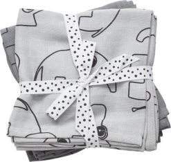 Done By Deer Set 2 Burp Cloths 70x70cm Contour Grey *