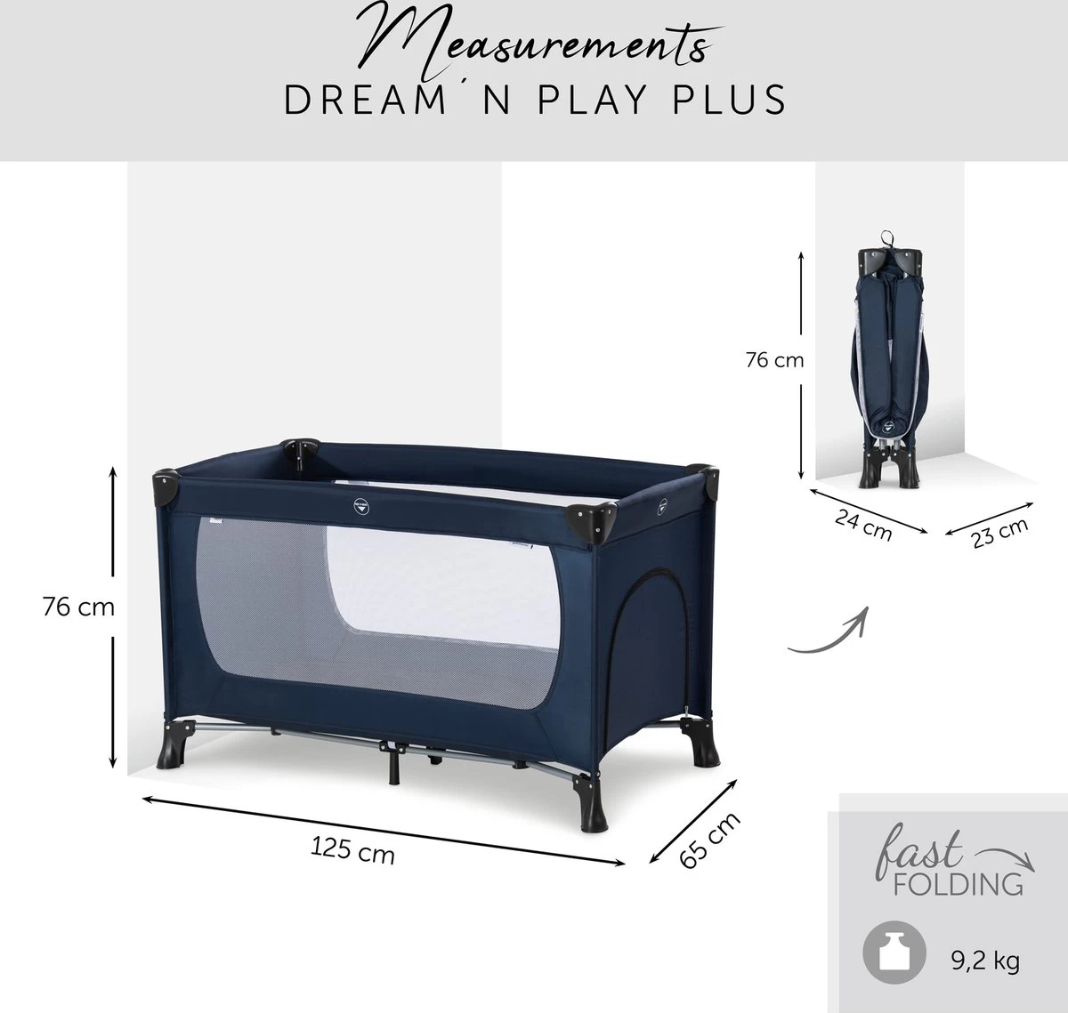 Hauck Dream N Play Plus Campingbedje - Navy 10 Hauck Dream N Play Plus Campingbedje - Navy - Afbeelding 8