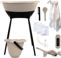 Bad- En Verzorgingsset Luma Hydrofiel Taupe/Starterset Wit 6-delig