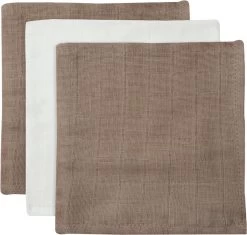 Jollein Baby Hydrofiel Monddoekje Bamboe Katoen - Biscuit/Ivory - 3 Stuks