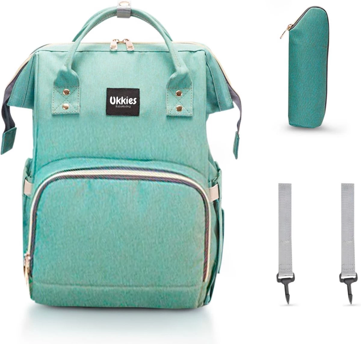 Luiertas Rugzak - Gratis Flessenwarmer En Gratis Kinderwagen Haken - Eindeloos Opbergruimte - Ruime Luiertas - Draaggemak - Mint-groen 6 Luiertas Rugzak - Gratis Flessenwarmer En Gratis Kinderwagen Haken - Eindeloos Opbergruimte - Ruime Luiertas - Draaggemak - Mint-groen - Afbeelding 4