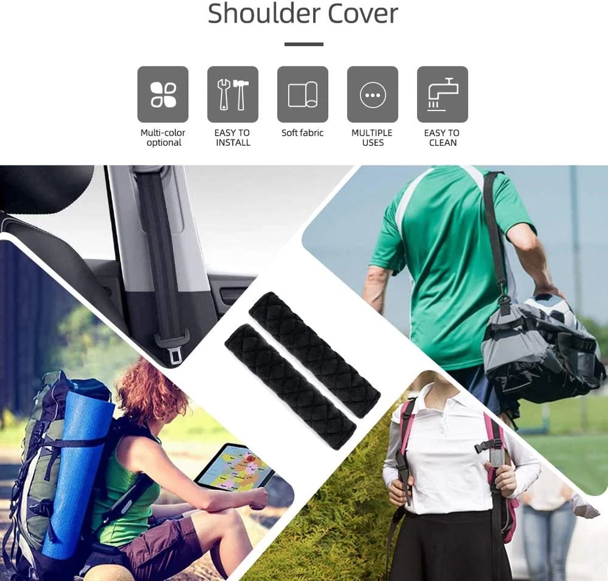 BOTC Gordelhoezen - Schouderhoezen - Gordelkussen - Auto Gordel Beschermer - 2 Stuks Gordelbeschermer - Universele Autogordel Cover 13 BOTC Gordelhoezen - Schouderhoezen - Gordelkussen - Auto Gordel Beschermer - 2 Stuks Gordelbeschermer - Universele Autogordel Cover - Afbeelding 11