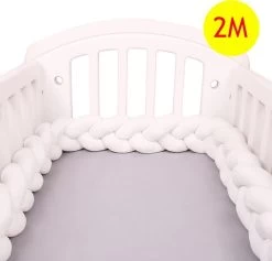 Baby Bed Bumper Gevlochten, Boxomrander, Hoofdbeschermer, Bedbumper,boxrand (2 Meter) Van Baby-slofje.nl Wit -Babyproducten 1200x1150 16