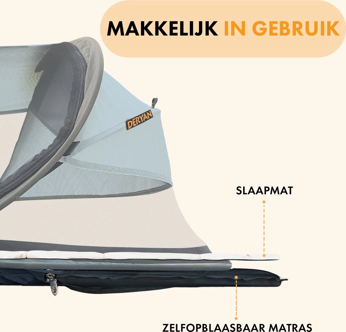 Deryan Baby Luxe Campingbedje – Inclusief Zelfopblaasbare Matras - Blue 7 Deryan Baby Luxe Campingbedje – Inclusief Zelfopblaasbare Matras - Blue - Afbeelding 5