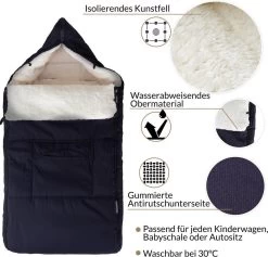 Monzana Voetenzak - Voor Kinderwagen Of Stoeltje - 93x56cm Donkerblauw -Babyproducten 1200x1152 22
