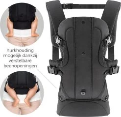 Fillikid Draagzak/Doek - 4 In 1 Ergonomische Buikdrager En Rugdrager - Zwart -Babyproducten 1200x1155 13