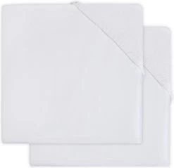 Jollein Baby Hoeslaken Wieg Katoen 40x80/90cm - Wit - 2 Stuks