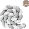 Bedbumper - Bedomrander - Bedbumper Ledikant - Bedbumper Gevlochten - Boxomrander - Babykamer Accessoires - 2 Meter - Katoen - Grijs/wit -Babyproducten 1200x1163 4