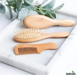 UpGreen® - Baby Verzorgingsset – Baby Borstel – Baby Borstel Set - Kraamcadeau – Baby Manicureset - Baby Verzorgingsproducten – Baby Borstel En Kam – Baby Kam – Baby Borstel Hout – Baby Haarborstel – Baby Borstel Geitenhaar -Babyproducten 1200x1164 7