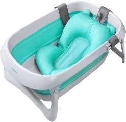 Babybadje - Peuterbadje - Opvouwbaar - Blauw - Incl. Baby Badkussen - 84 Cm Lang - 0 Tot 5 Jaar - Blauw