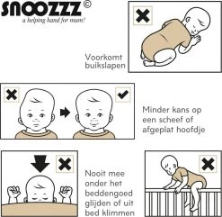 Snoozzz Slaapwikkel Regular - Baby Slaaphulp - Voorkomt Voorkeurshouding - Geschikt Voor Wieg En Ledikant - 0+ Maanden - Wit/Grijs - 180 X 50 Cm -Babyproducten 1200x1169 8