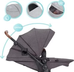 Kinderkraft B-Tour Ash Grey 3-in-1 Combi Kinderwagen Incl. Autostoel KSBTOU00DGR3000 -Babyproducten 1200x1174 8