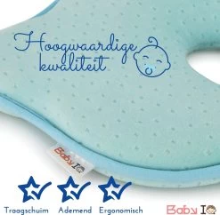 Baby IQ Orthopedisch Baby Hoofdkussen – Traagschuim – Tegen Plat Achterhoofd – Baby Kussen Plat Hoofd - Kraamcadeau – Blauw – Incl Gratis Bandana Slabber -Babyproducten 1200x1175 10