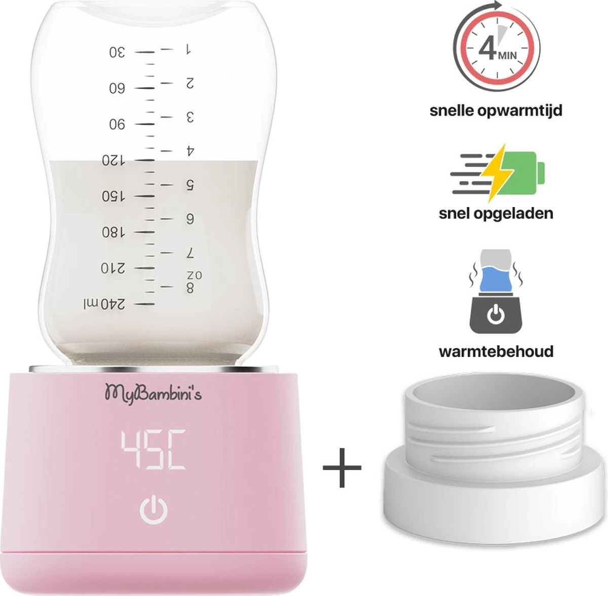 MyBambini's Bottle Warmer Pro™ - Draagbare Baby Flessenwarmer Voor Onderweg - Roze - Geschikt Voor Dr. Brown's (brede Hals), Suavinex & J Bimbi 3 MyBambini's Bottle Warmer Pro™ - Draagbare Baby Flessenwarmer Voor Onderweg - Roze - Geschikt Voor Dr. Brown's (brede Hals), Suavinex & J Bimbi
