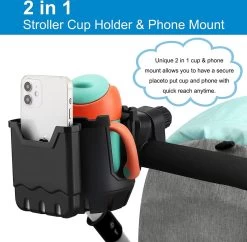 BOTC 2 In 1 Bekerhouders & Telefoonhouder - Cup Organizer Voor Kinderwagen, Fiets, Rolstoel, Walker - Zwart 19 BOTC 2 In 1 Bekerhouders & Telefoonhouder - Cup Organizer Voor Kinderwagen, Fiets, Rolstoel, Walker - Zwart -Babyproducten 1200x1176 9