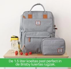 Brisby Slijtvaste Luiertas – Verzorgingstas – Met Buggymontage - Lichtgrijs -Babyproducten 1200x1177 2