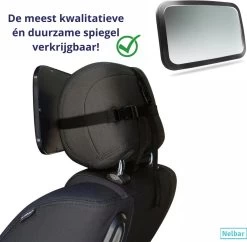 Nelbar Autospiegel Baby Verstelbaar – Achteruitkijkspiegel – Drempelproef – Baby Spiegel Auto Achterbank – Achteruitkijk Spiegel – 360 Graden Verstelbaar – XL Formaat -Babyproducten 1200x1177 4
