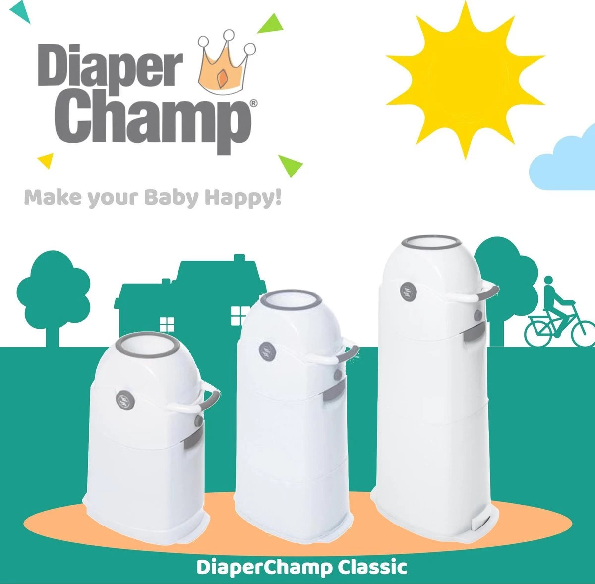 Luieremmer Large Zilver - Groot - Zonder Navulling - Geschikt Voor Pampers En Huggies - Stoma 10 Luieremmer Large Zilver - Groot - Zonder Navulling - Geschikt Voor Pampers En Huggies - Stoma - Afbeelding 8