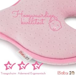 Baby IQ Orthopedisch Baby Hoofdkussen – Traagschuim – Tegen Plat Achterhoofd – Kraamcadeau –Roze – Incl Bandana Slabber -Babyproducten 1200x1181 17
