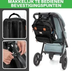 Brisby Slijtvaste Luiertas – Verzorgingstas – Met Buggymontage - Zwart -Babyproducten 1200x1181 3