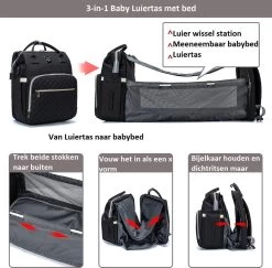 Luiertas - Multifuctioneel Luiertas 3 In 1 - Met Babybedje - Met Verschoningsmatje - Zwart - Met Usb - Met Verdikt Matras 22 Luiertas - Multifuctioneel Luiertas 3 In 1 - Met Babybedje - Met Verschoningsmatje - Zwart - Met Usb - Met Verdikt Matras -Babyproducten 1200x1182 1