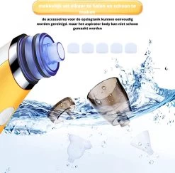 Premium Elektrische Oplaadbare Neus Reiniger Voor Baby En Kinderen - Inclusief Oplader, Handleiding En Batterijen - Hygiënische Neusreiniger - Baby Aspirator - Neuszuiger - Baby Neuspompje - Toetenveger - Baby Neusreiniger - Geel - Neusspoeler -Babyproducten 1200x1182 14