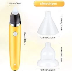 Premium Elektrische Oplaadbare Neus Reiniger Voor Baby En Kinderen - Inclusief Oplader, Handleiding En Batterijen - Hygiënische Neusreiniger - Baby Aspirator - Neuszuiger - Baby Neuspompje - Toetenveger - Baby Neusreiniger - Geel - Neusspoeler -Babyproducten 1200x1185 20