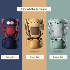 Baby Draagzak - Buik/Rug Babydrager Met Zacht Zitje (0-36 Maanden) - Bruine Beer -Babyproducten 1200x1188 10