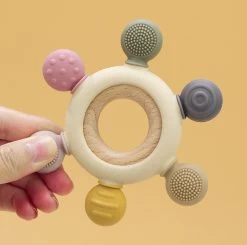 Merkloos Bijtring - Bijtspeelgoed - BPA Vrij - Siliconen - Baby Speelgoed - Roze -Babyproducten 1200x1189