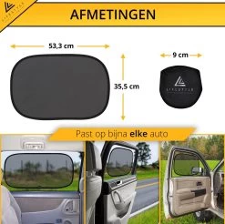 Lifestyle Living Zonnescherm Auto Zijruit – Zonwering Voor Baby En Kind – Zonder Zuignappen – UV Protectie – 2 Stuks – 51 X 31CM – Statisch - Zelfklevend -Babyproducten 1200x1195 8