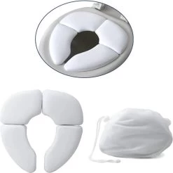 IBright Opvouwbare WC Verkleiner - Toilettrainer -Zachte Toilet Zitje - Toiletbril Verkleiner - Kinder WC Bril - Inclusief Draagtas - Wit