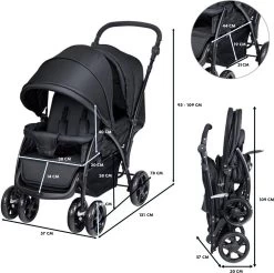 Deryan Luxe Elena Dubbele Buggy- Duo Buggy – Tandem Buggy – Compact En Lichtgewicht -Babyproducten 1200x1197 11