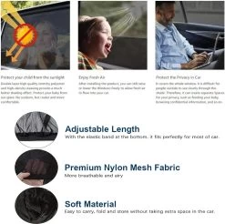 CUBEXCOM® Auto Zonnescherm, Autoraamschaduwen Voor Baby, Kinderen, Volwassenen En Huisdieren, 2 STUKS, Autoruit Zonwering, Universele Zonnescherm Zonnewering, Auto Klamboe Gordijn, UV Zonbescherming Protectie, Anti-Verblinding -Babyproducten 1200x1197 7